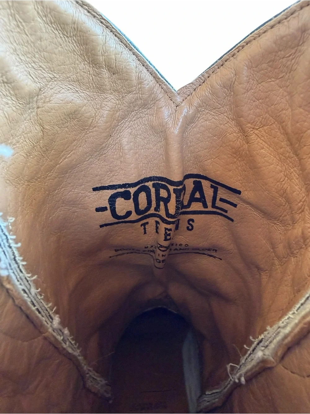 Corral Teens Off-White Glittered Inlay Snip Toe Cowboy Boots T0021 | Size 2